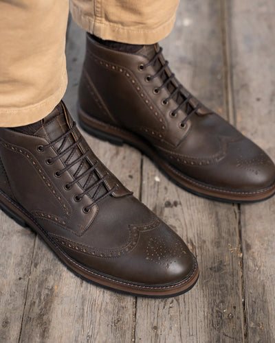BAYLEY // BROWN DISTRESSED-Men's Boots | LANX Proper Men's Shoes