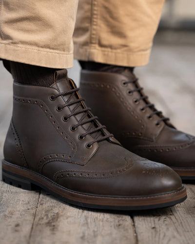 BAYLEY // BROWN DISTRESSED-Men's Boots | LANX Proper Men's Shoes