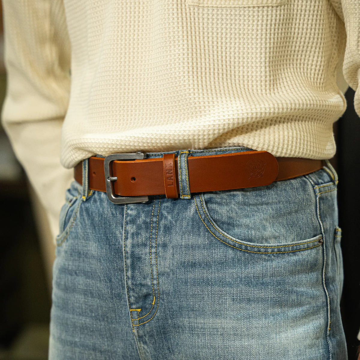 HODDER / TAN & SILVER-Belt