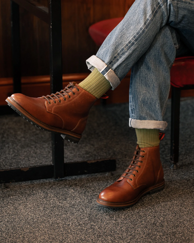 SETTLE // CARAMEL GRAINED-Men's Boots | LANX Proper Men's Shoes