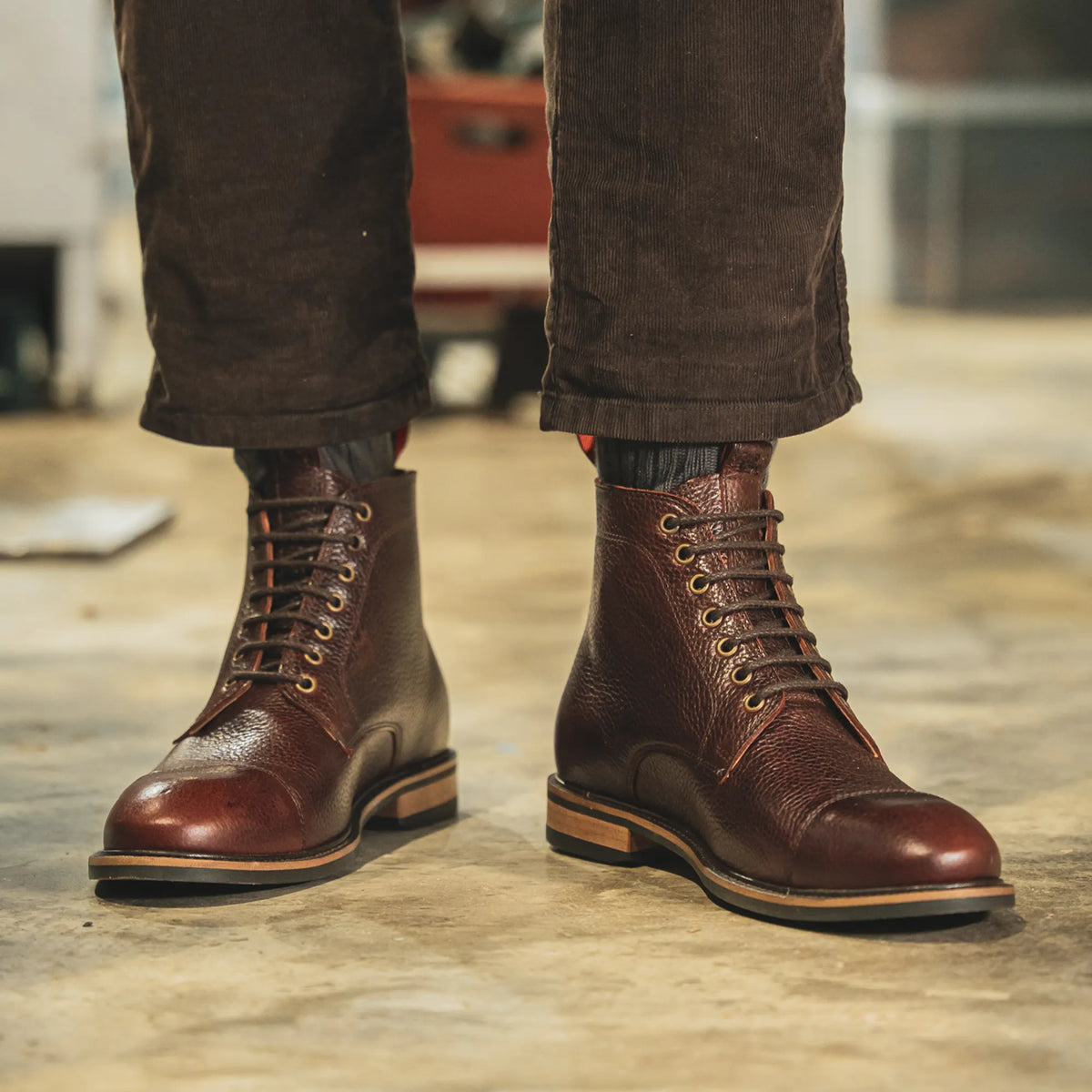 TASKER // COGNAC GRAINED-Men's Boots